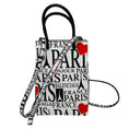 Load image into Gallery viewer, Balenciaga White / Black / Red Mini Calfskin Bonjour Paris Shopping Phone Holder Satchel Mini Bag
