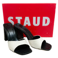 Load image into Gallery viewer, Staud White / Black Sloane Heeled Sandals
