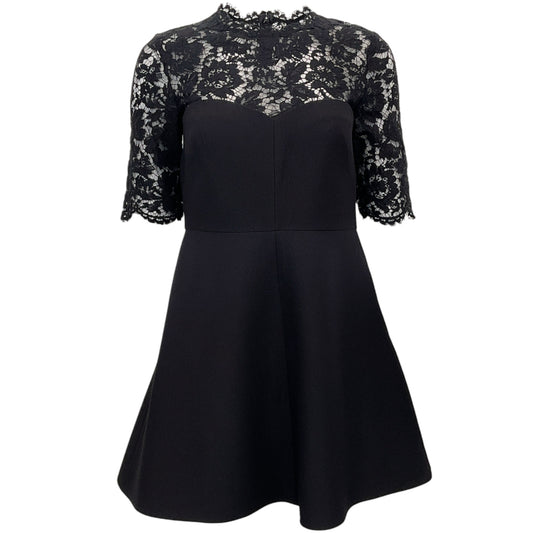 Valentino Black Wool and Lace Dress