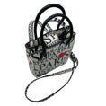 Load image into Gallery viewer, Balenciaga White / Black / Red Mini Calfskin Bonjour Paris Shopping Phone Holder Satchel Mini Bag
