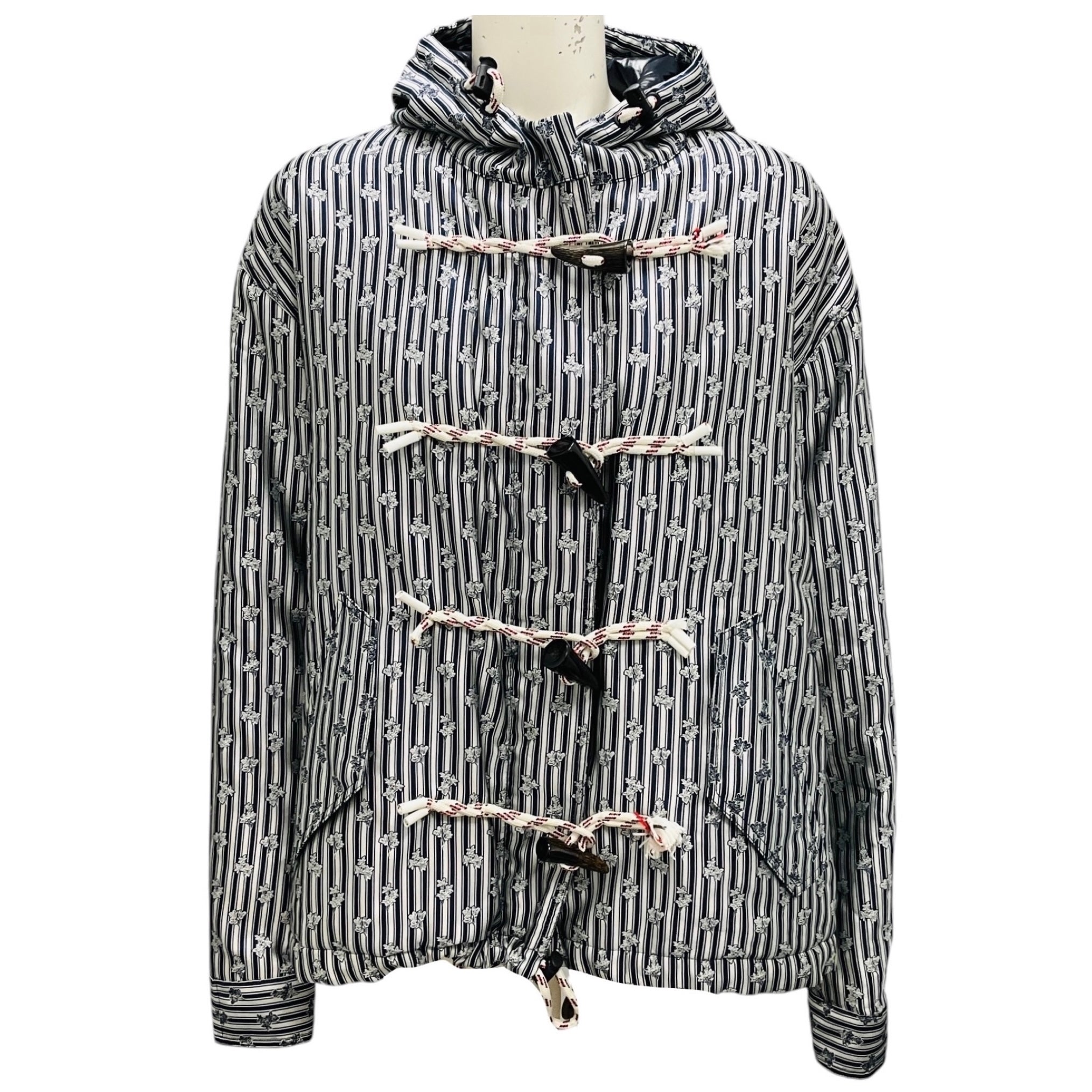 Golden Goose Navy Stripes Flowers Parka Sazuran Jacket