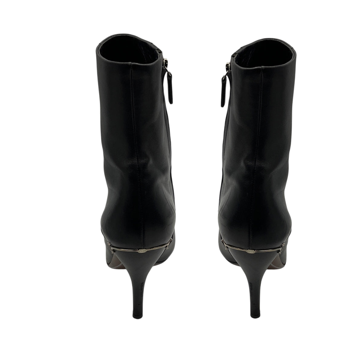 Gucci Black Leather Stiletto Heel Ankle Booties / Short Boots