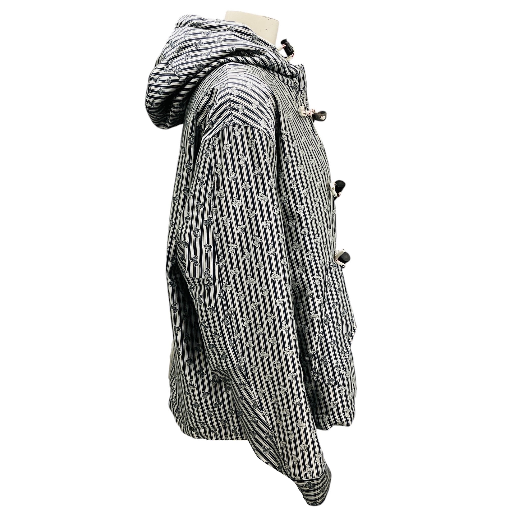 Golden Goose Navy Stripes Flowers Parka Sazuran Jacket