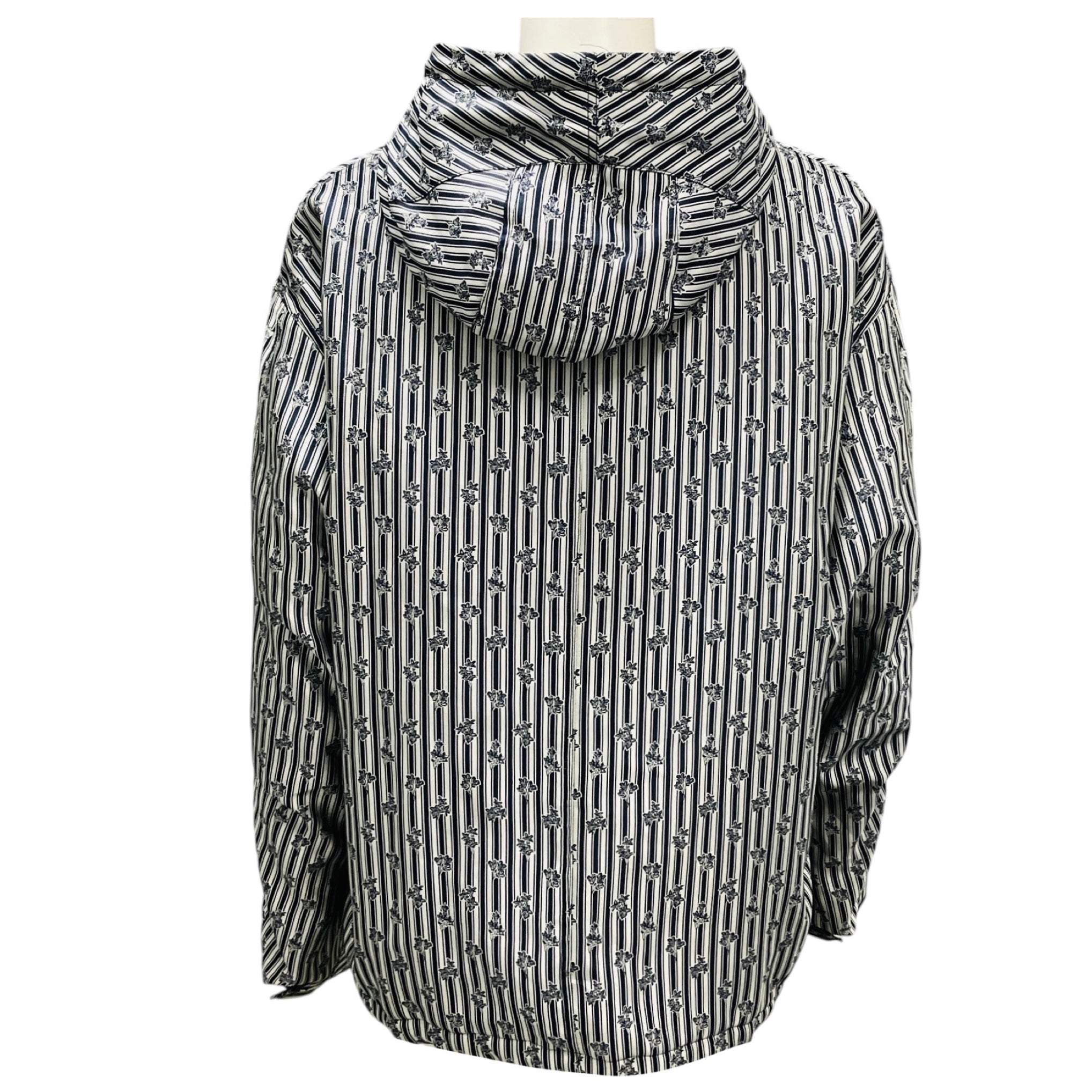 Golden Goose Navy Stripes Flowers Parka Sazuran Jacket