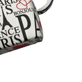 Load image into Gallery viewer, Balenciaga White / Black / Red Mini Calfskin Bonjour Paris Shopping Phone Holder Satchel Mini Bag
