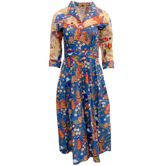 Gul Hurgel Blue Multi Print Dress