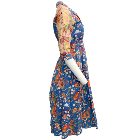Gul Hurgel Blue Multi Print Dress