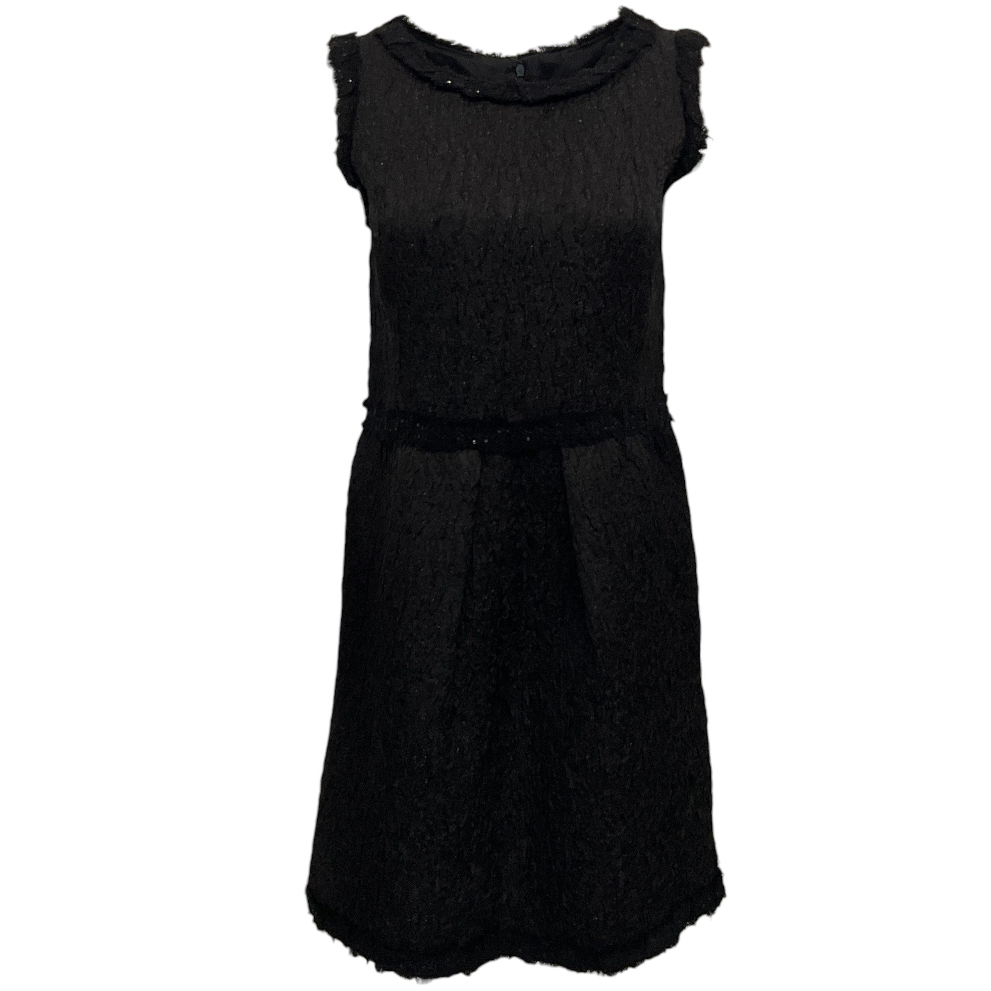 Oscar de la Renta Black Sleeveless Boucle Dress