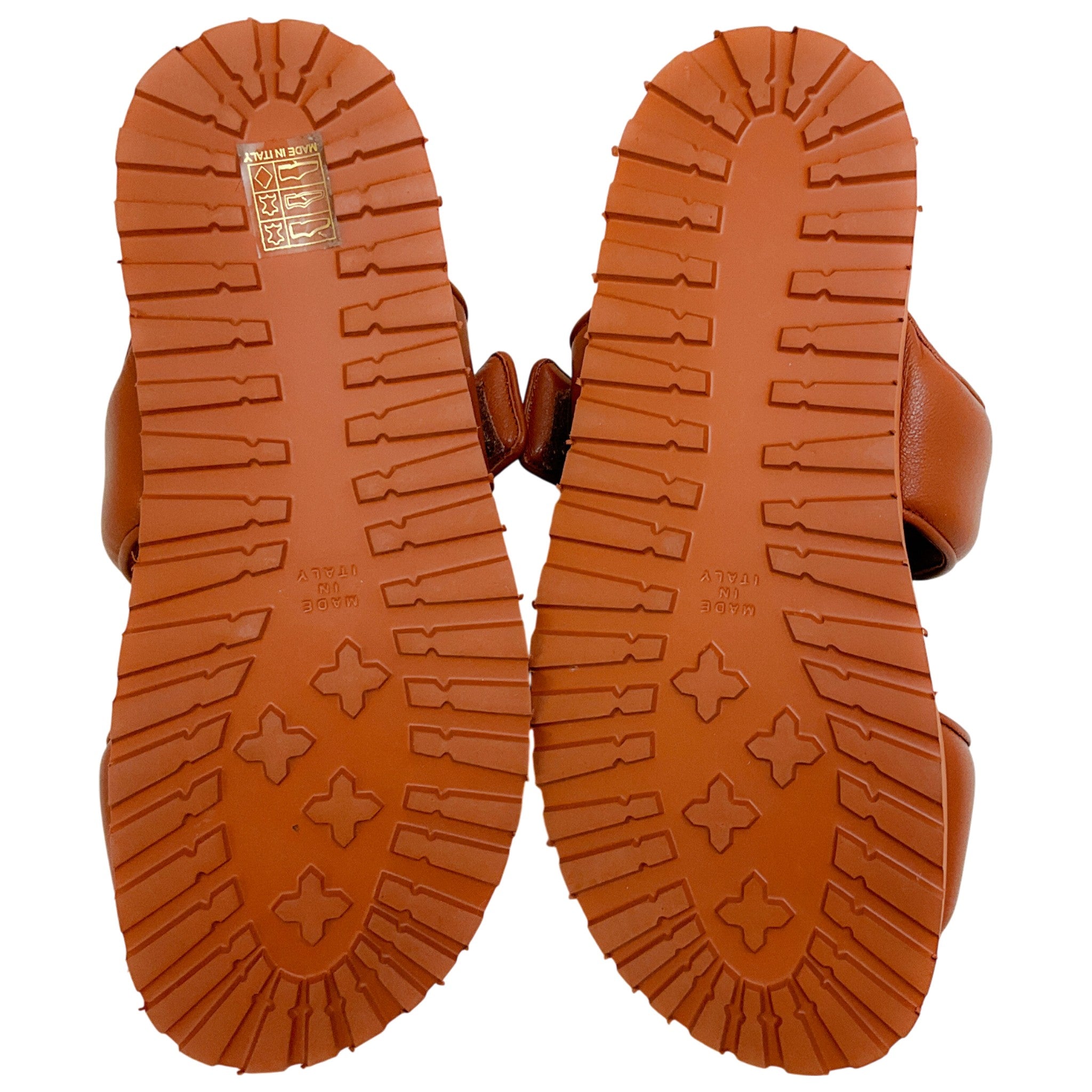 GIA x Pernille Teiscaek Brown Leather Double Strap Sandals