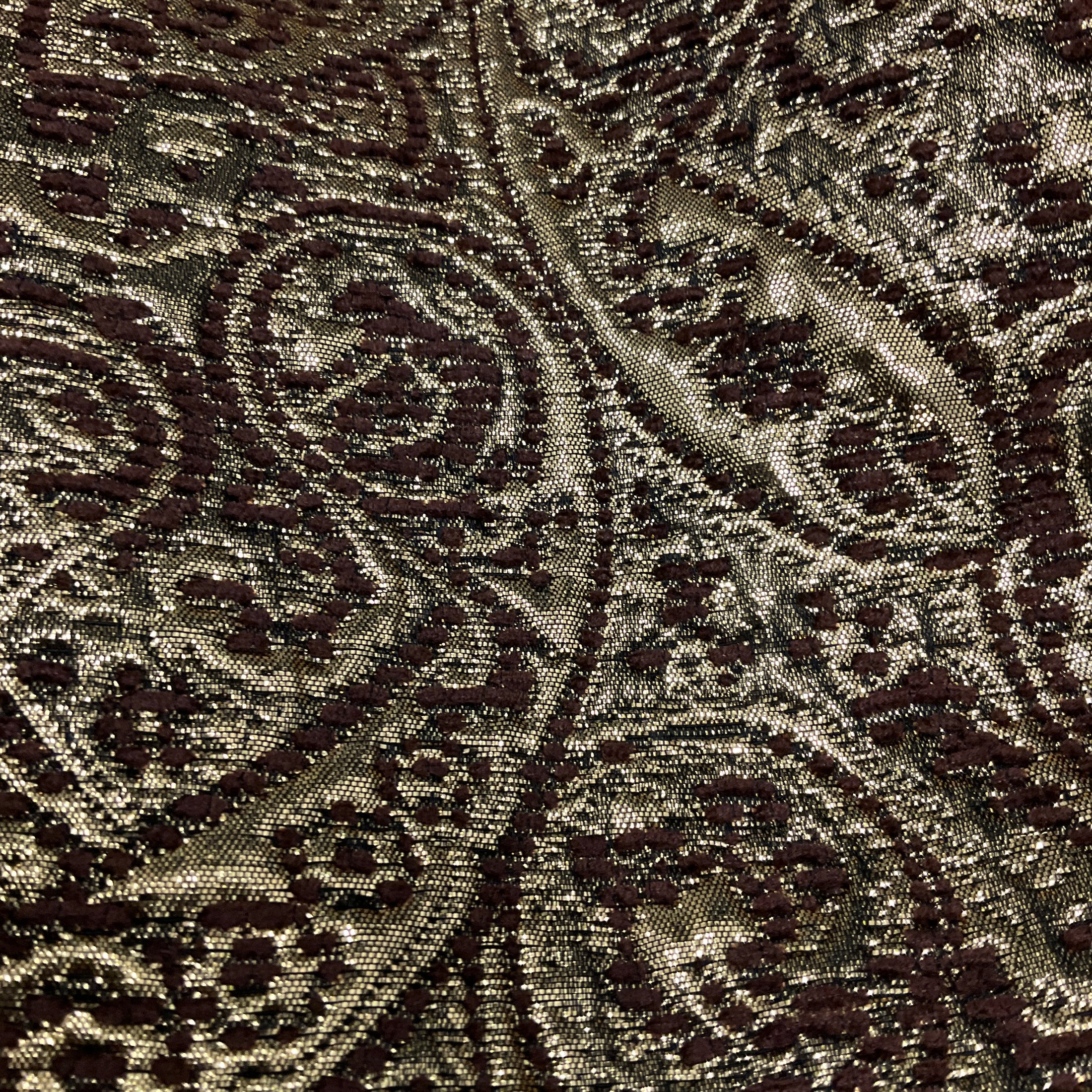 Thierry Mugler Gold / Brown Metallic Jacquard Jacket and Skirt Suit Set