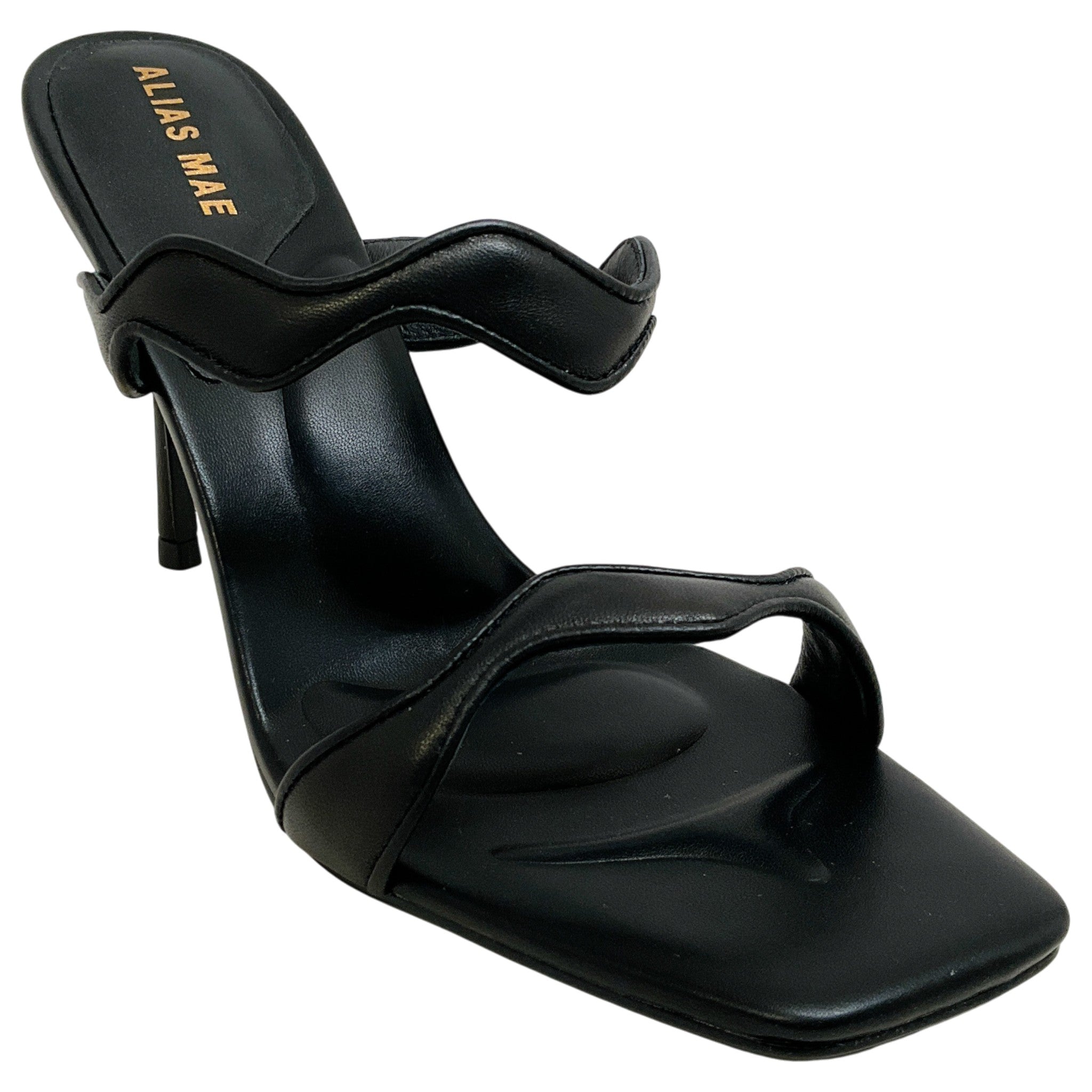 Alias Mae Black Leather Mindy Sandals
