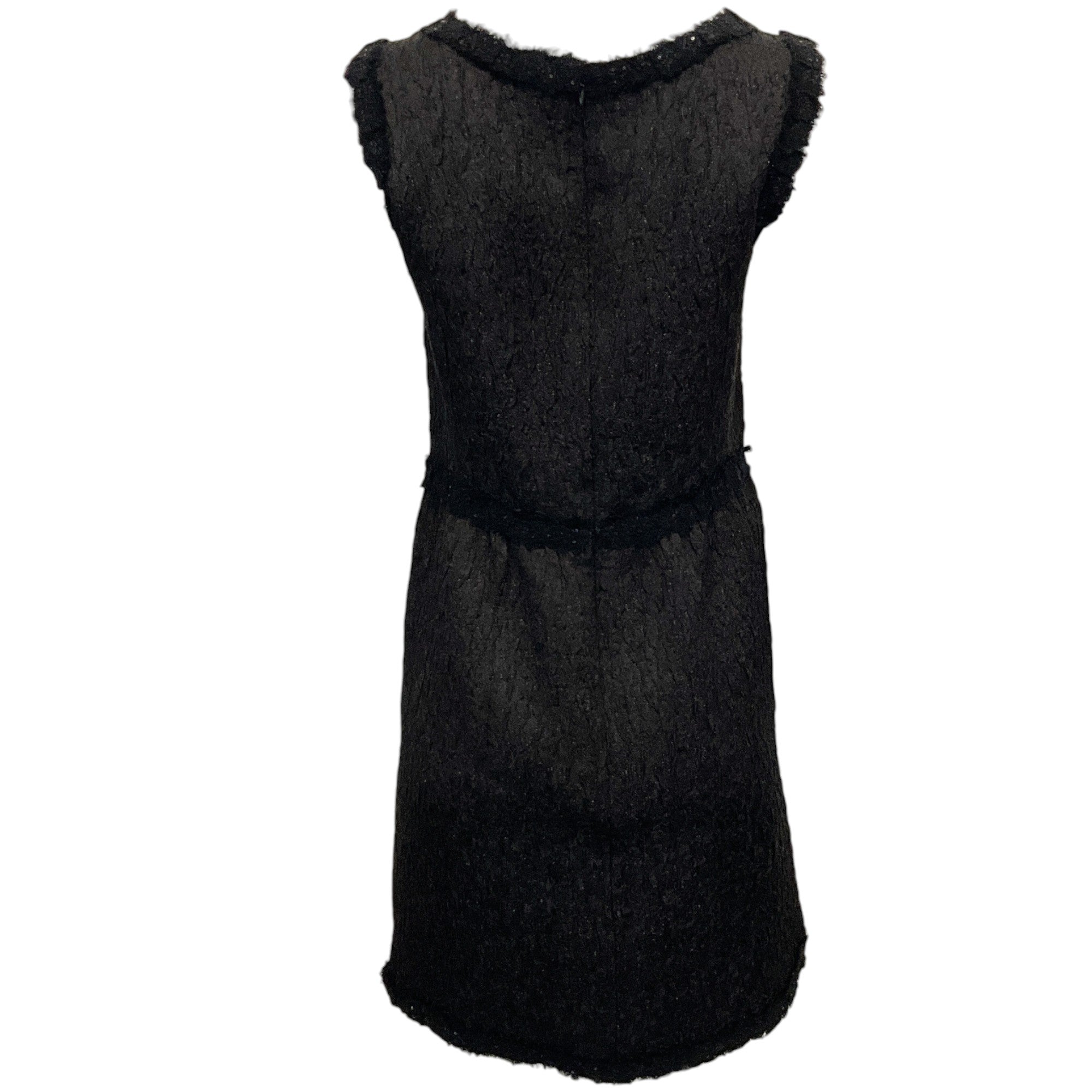 Oscar de la Renta Black Sleeveless Boucle Dress