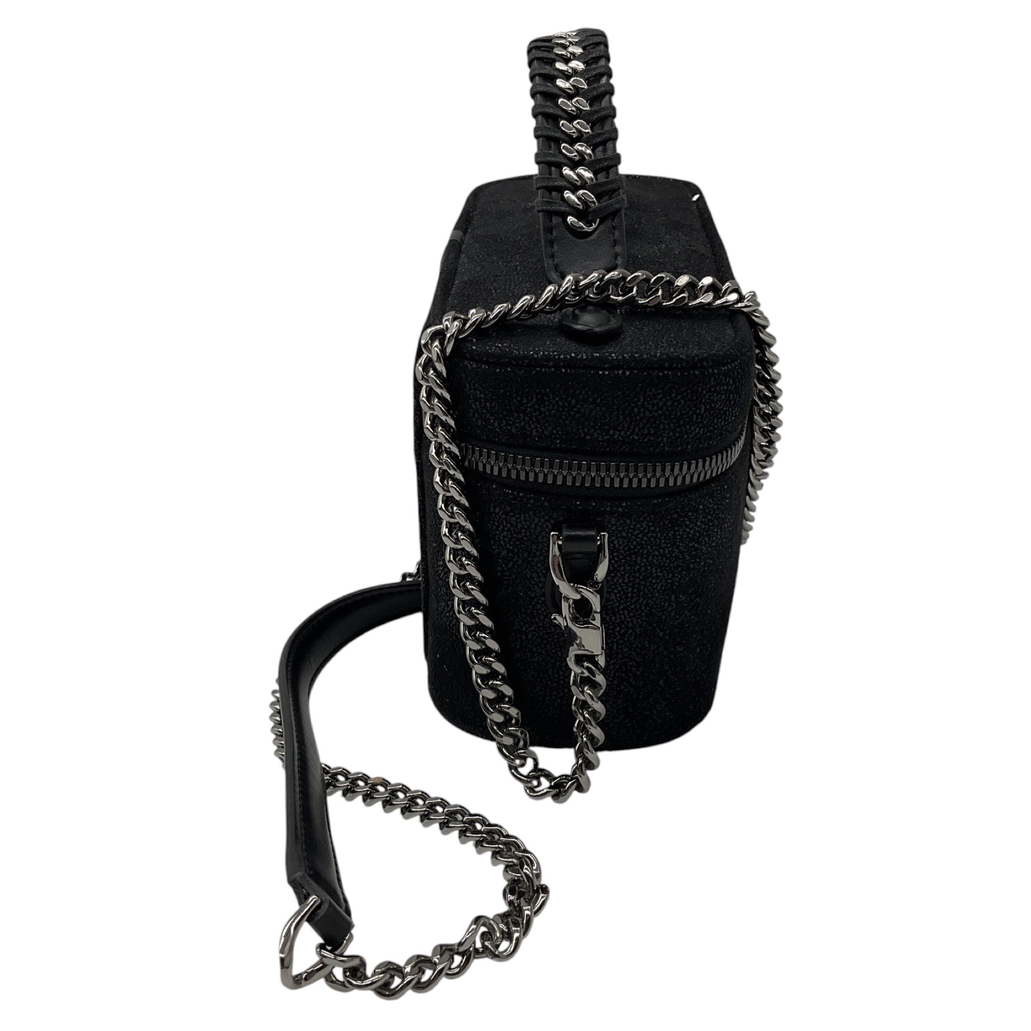 Stella McCartney Black Falabella Vanity Case Shaggy Deer Faux Leather Crossbody Bag