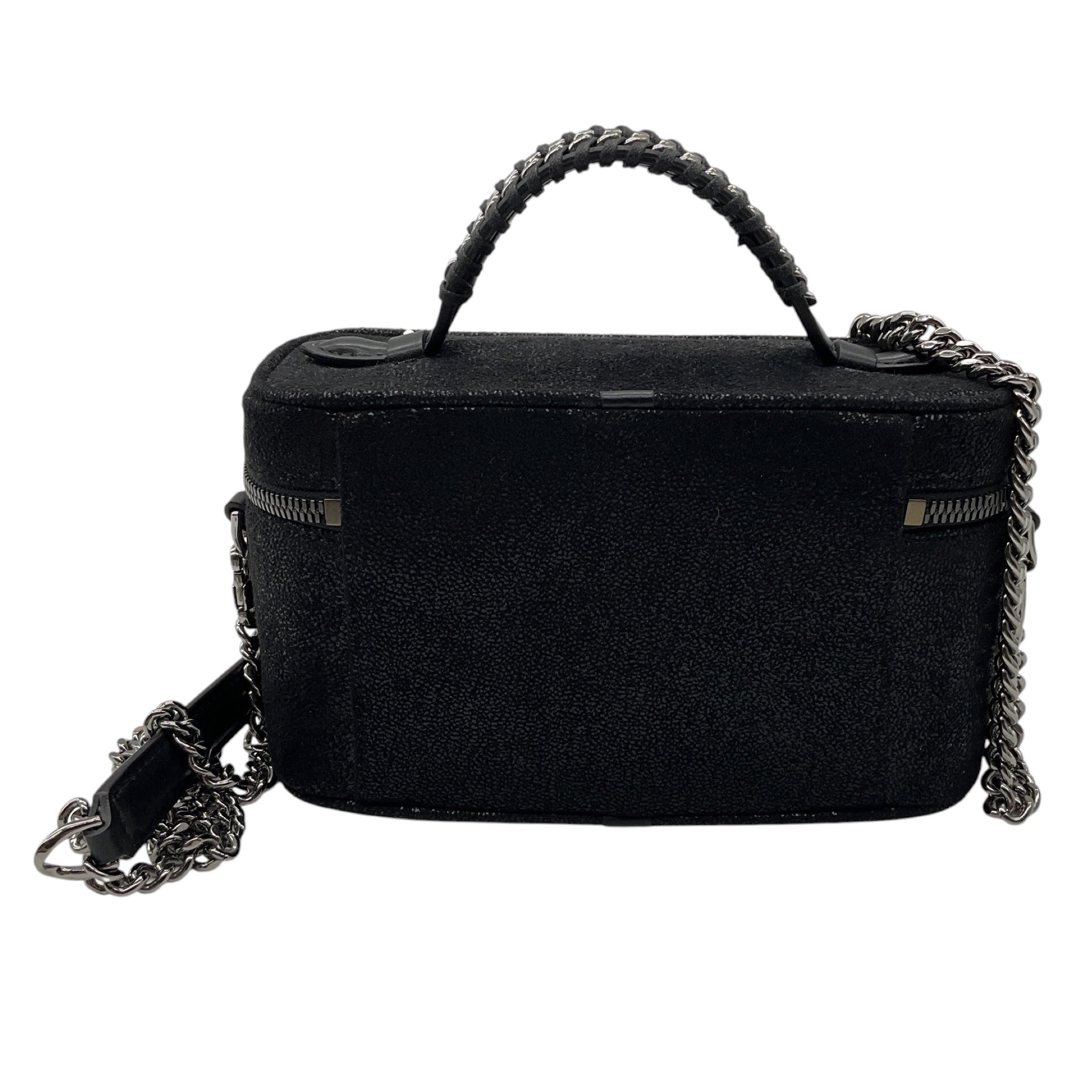 Stella McCartney Black Falabella Vanity Case Shaggy Deer Faux Leather Crossbody Bag