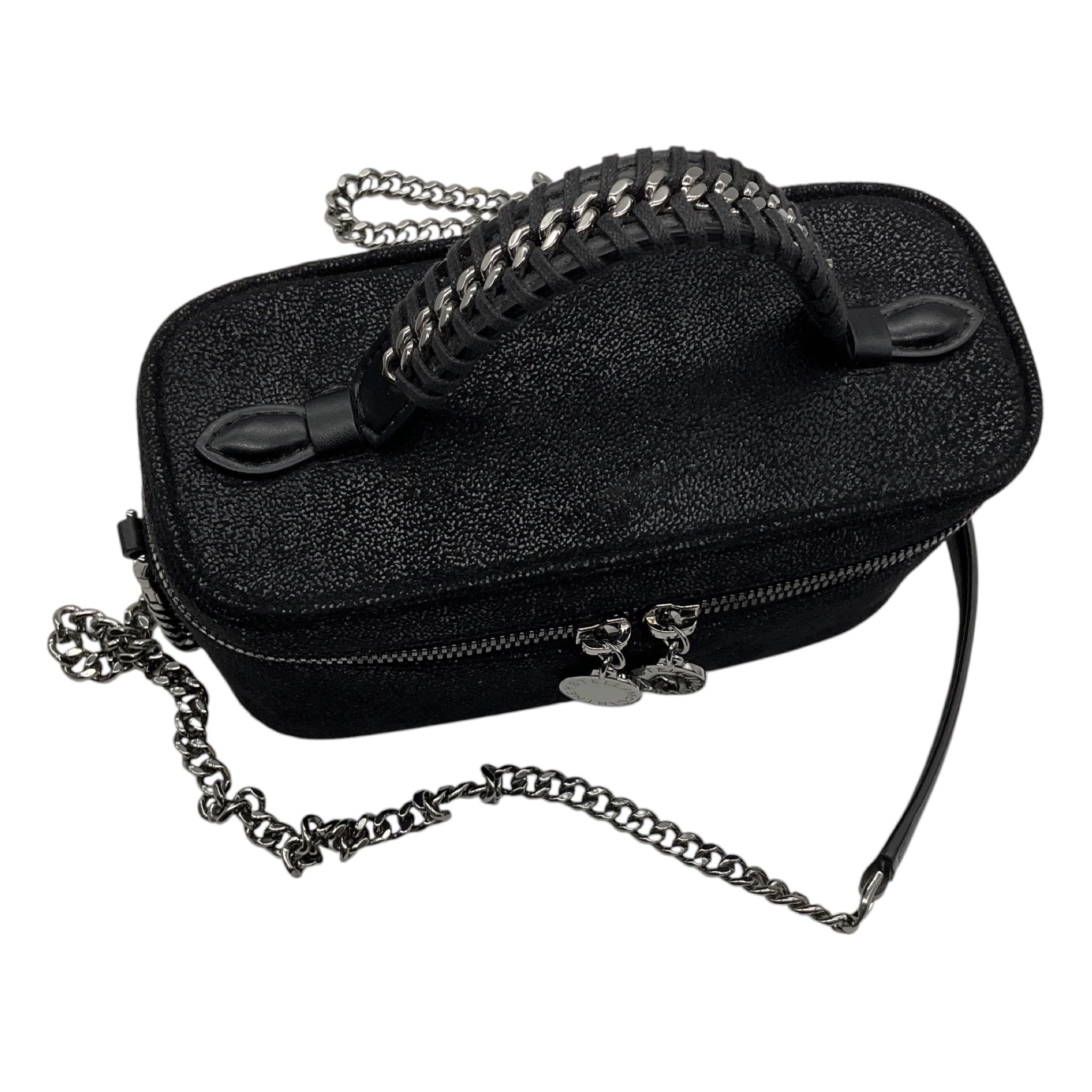 Stella McCartney Black Falabella Vanity Case Shaggy Deer Faux Leather Crossbody Bag