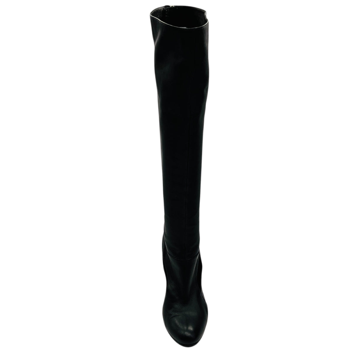 Gianvito Rossi Black Tall Leather Boots with Cutout Detail