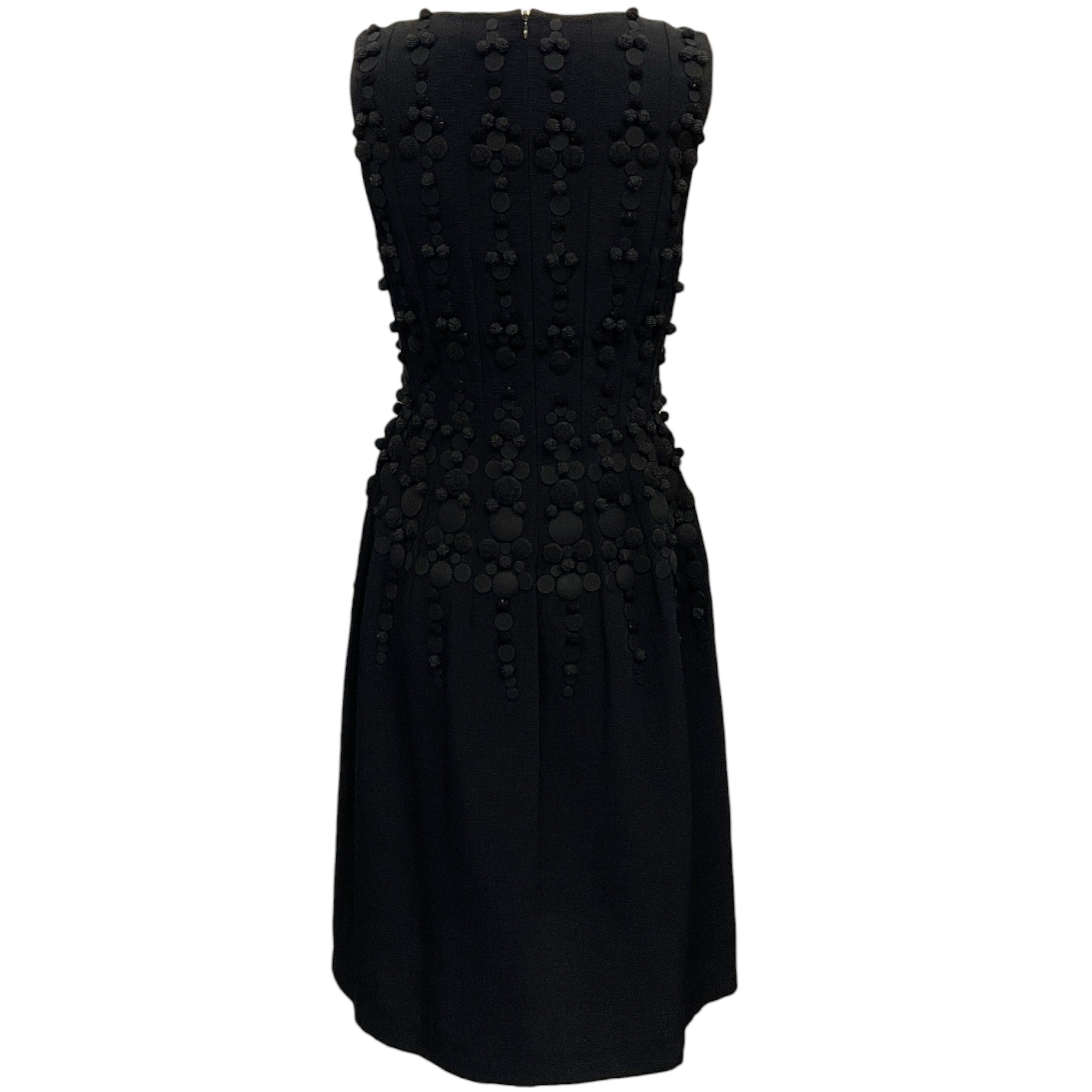 Dries van Noten Black Sleeveless Dress with Covered Buttons