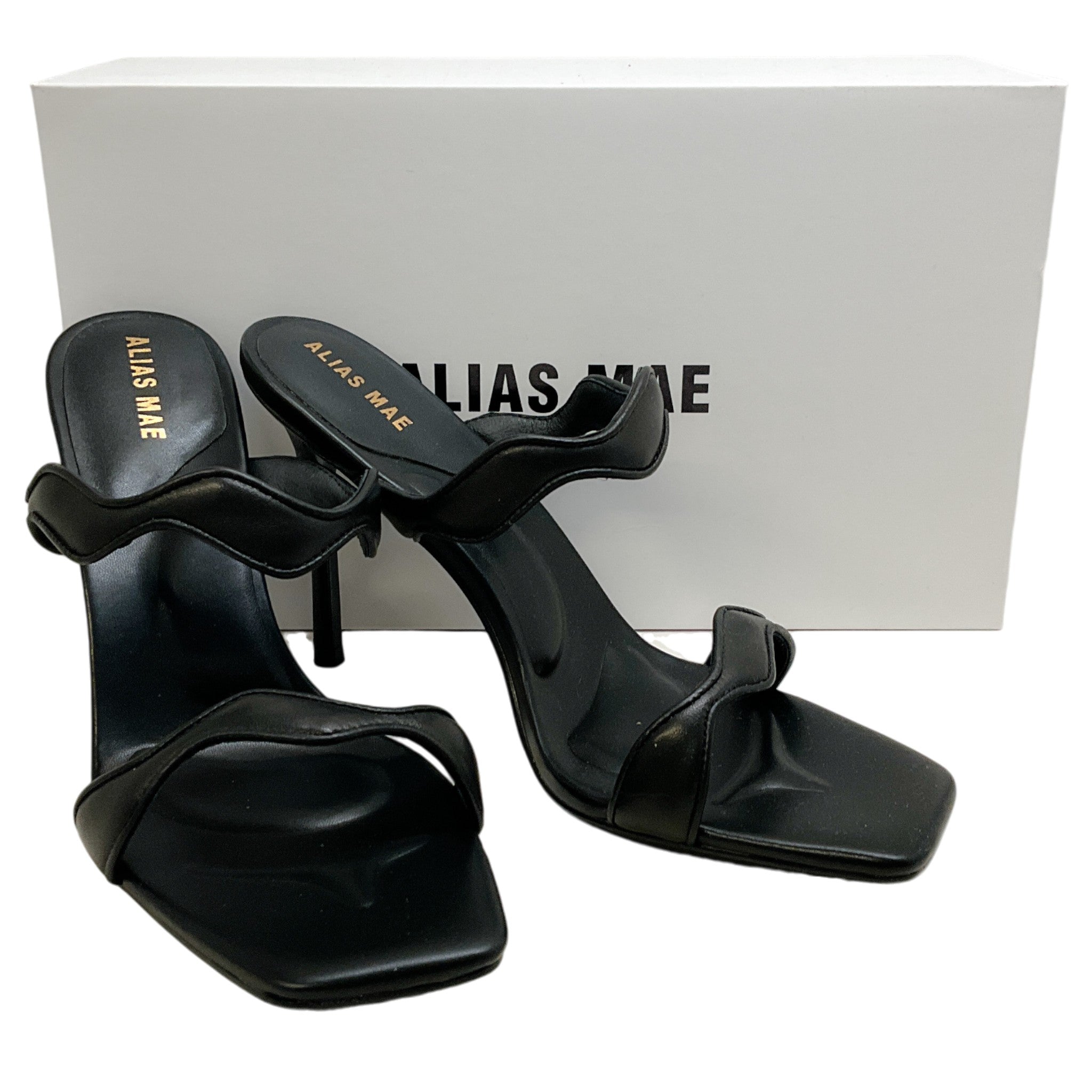 Alias Mae Black Leather Mindy Sandals