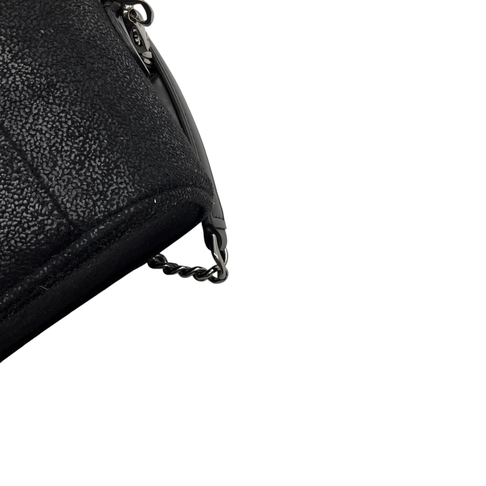 Stella McCartney Black Falabella Vanity Case Shaggy Deer Faux Leather Crossbody Bag