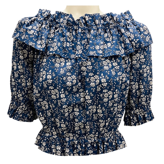 The Vampire's Wife Navy Blue / White Floral Top