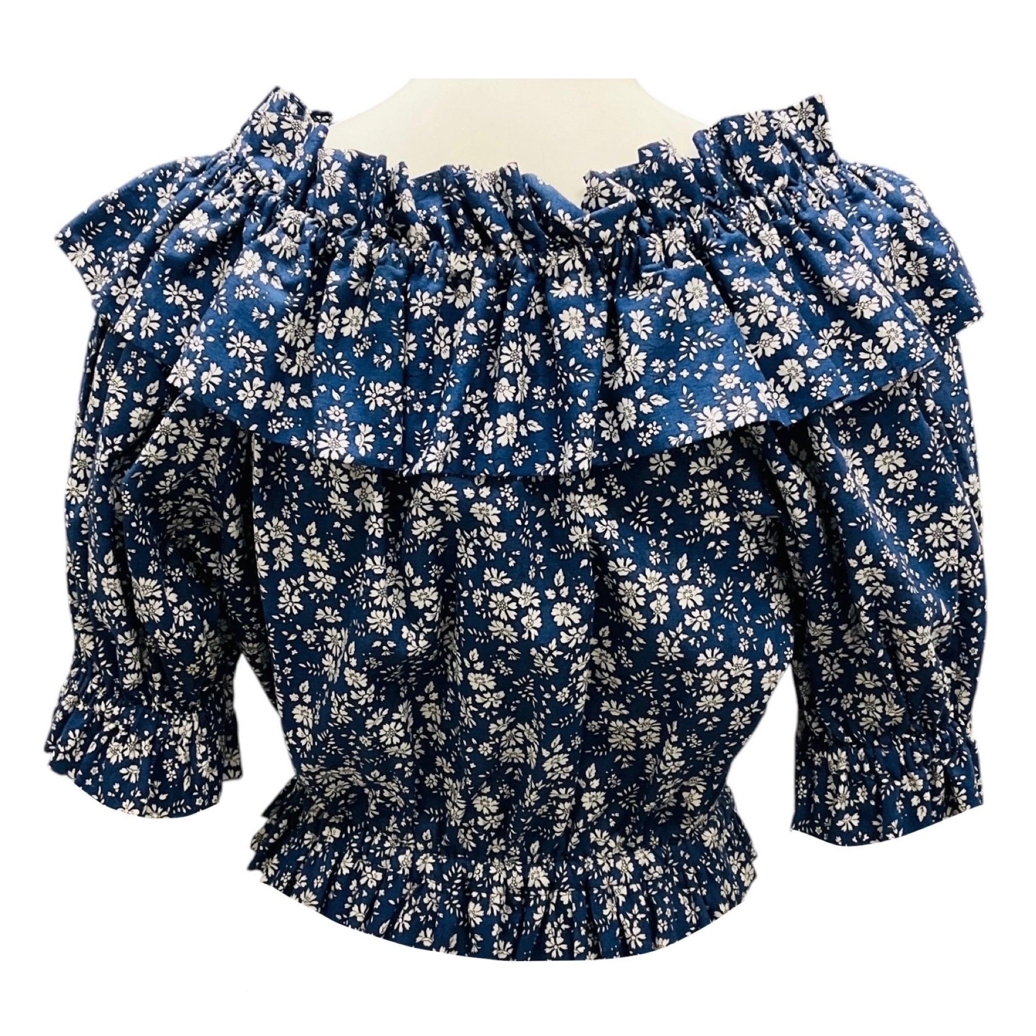 The Vampire's Wife Navy Blue / White Floral Top