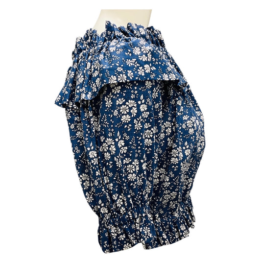 The Vampire's Wife Navy Blue / White Floral Top