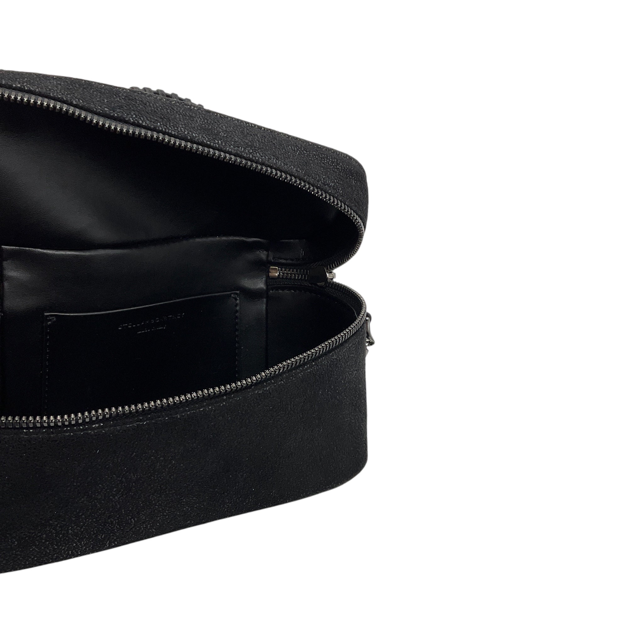 Stella McCartney Black Falabella Vanity Case Shaggy Deer Faux Leather Crossbody Bag