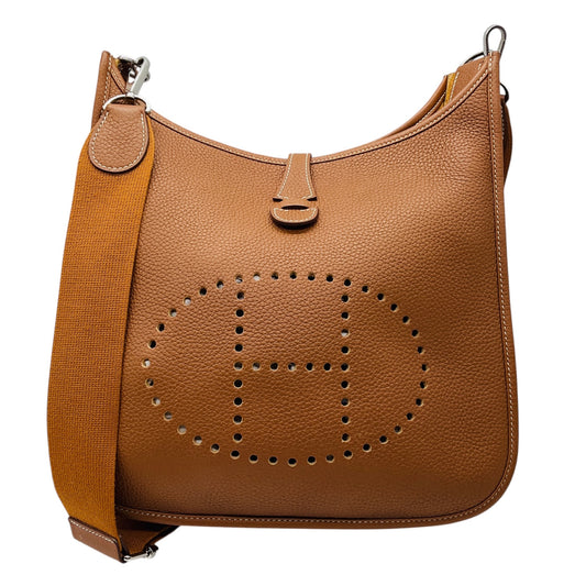 Hermes Light Brown Clemence Leather Evelyne III 29 Handbag