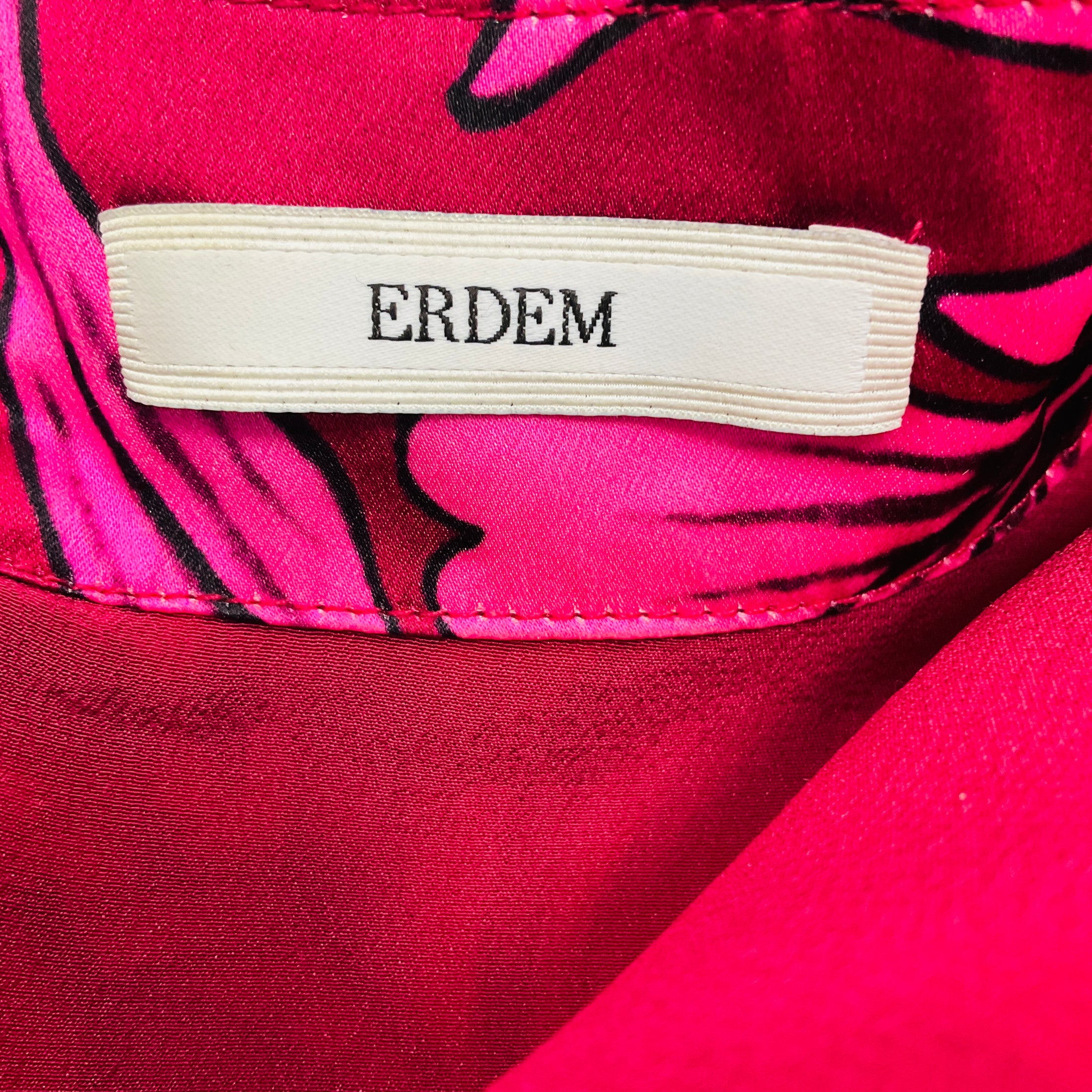 Erdem Pink Multi Printed Silk Marisabel Dress