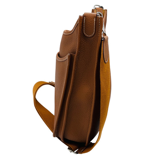 Hermes Light Brown Clemence Leather Evelyne III 29 Handbag