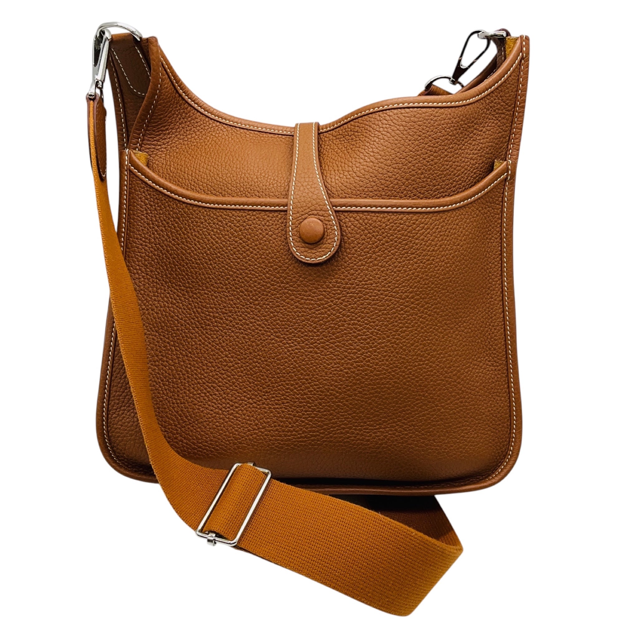 Hermes Light Brown Clemence Leather Evelyne III 29 Handbag