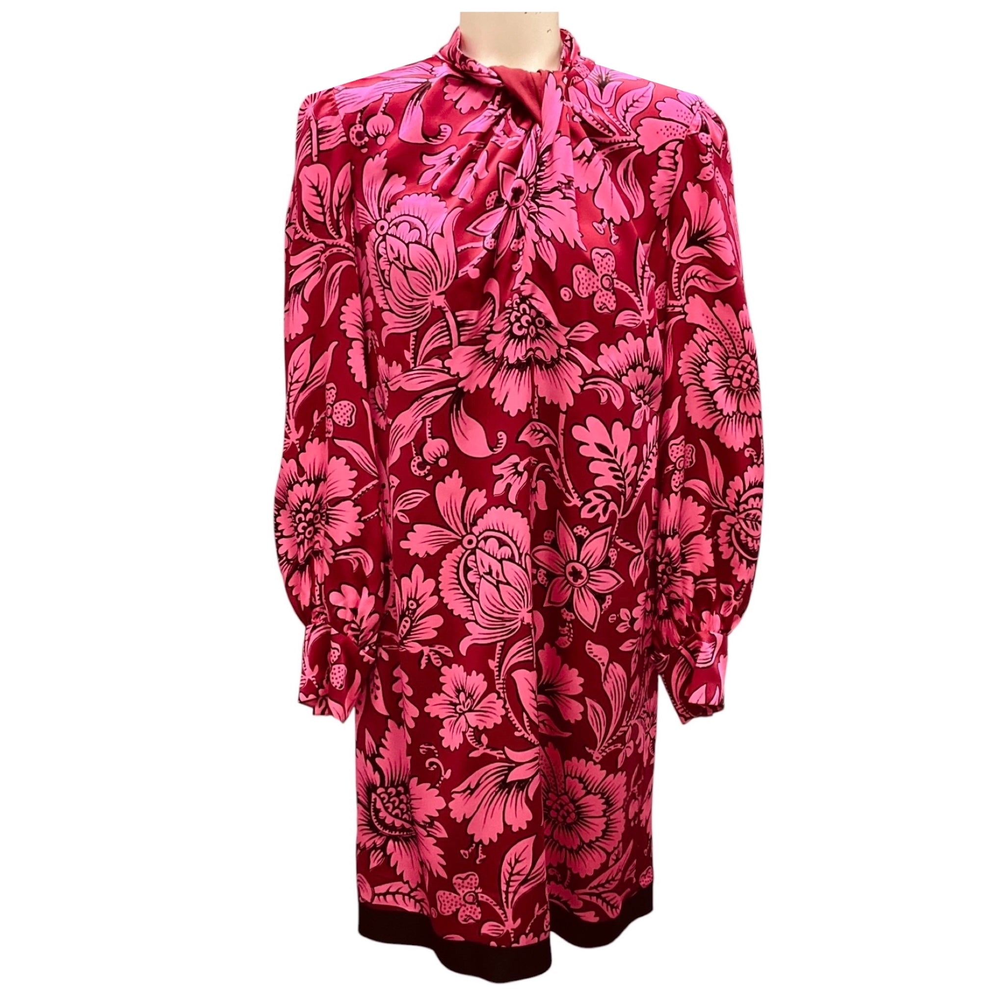 Erdem Pink Multi Printed Silk Marisabel Dress