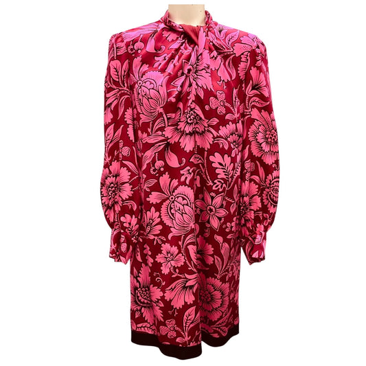 Erdem Pink Multi Printed Silk Marisabel Dress
