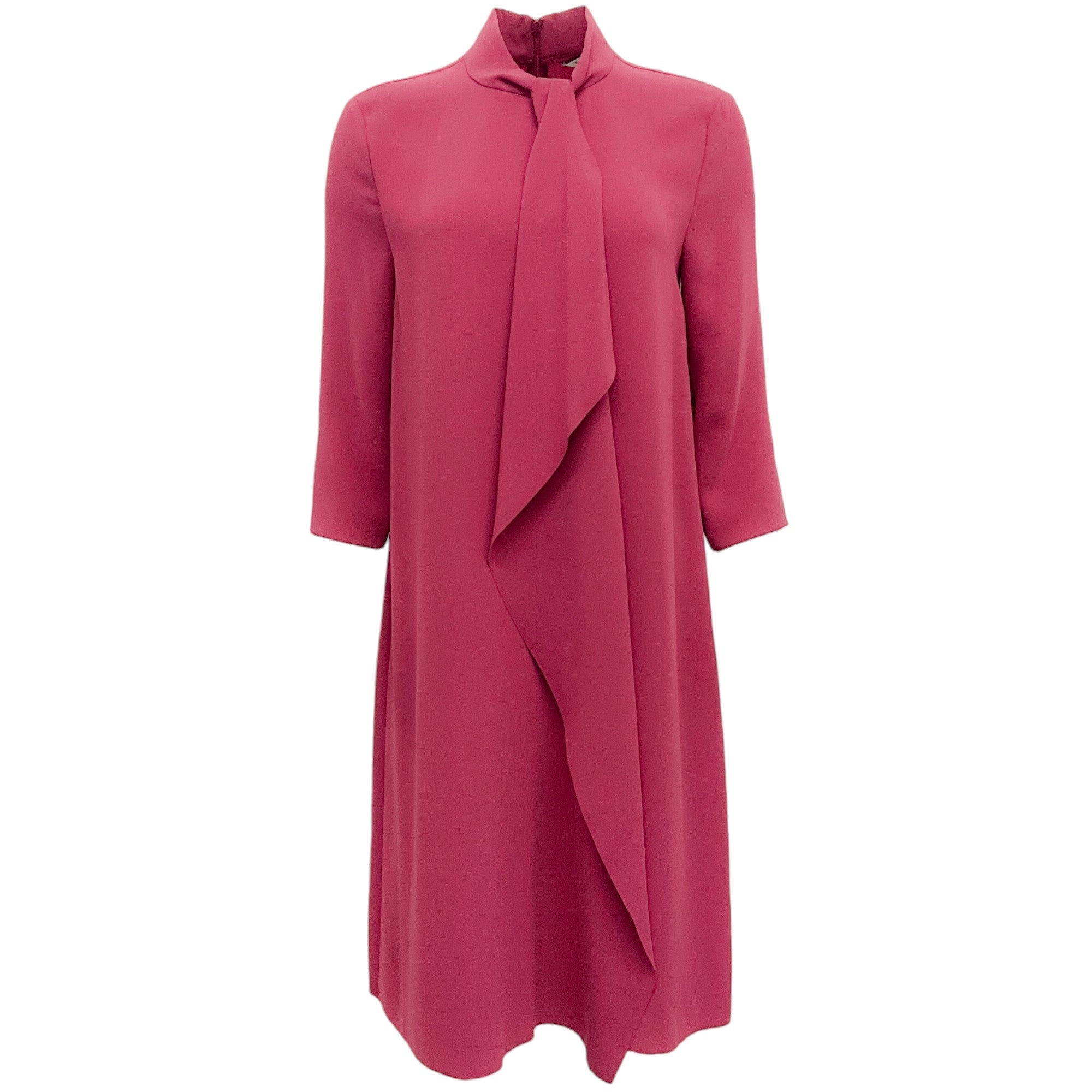 Max Mara Raspberry Ruffle Front Dress