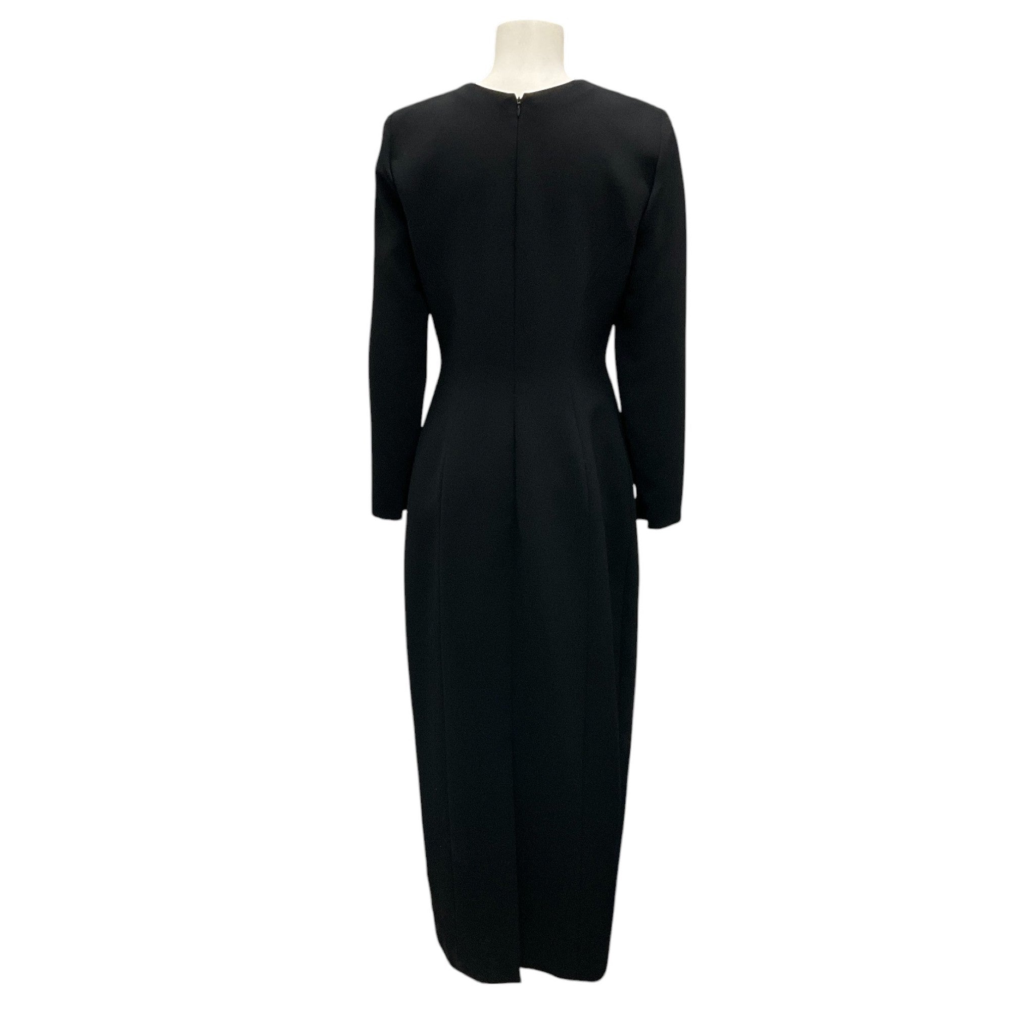 Carolina Herrera Black Long Sleeved Crepe Maxi Dress