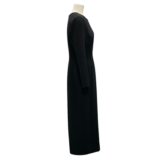 Carolina Herrera Black Long Sleeved Crepe Maxi Dress