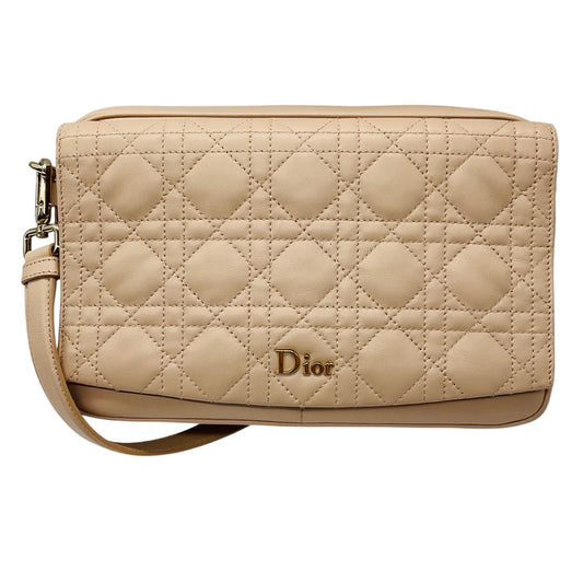 Christian Dior Beige Cannage Leather Flap Camera Bag