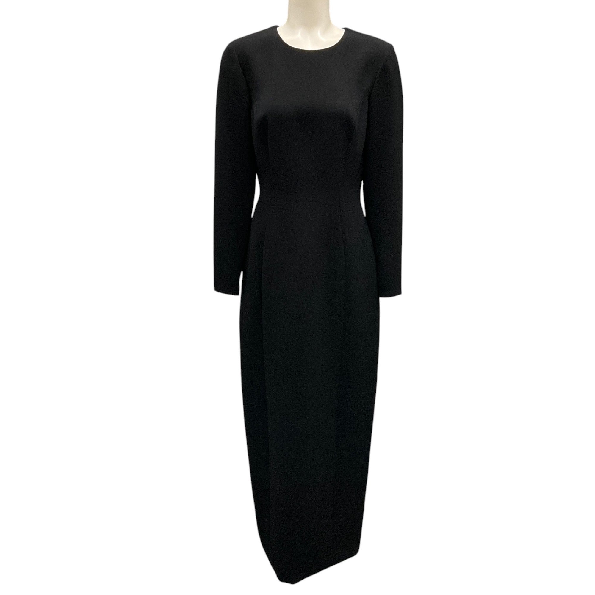 Carolina Herrera Black Long Sleeved Crepe Maxi Dress