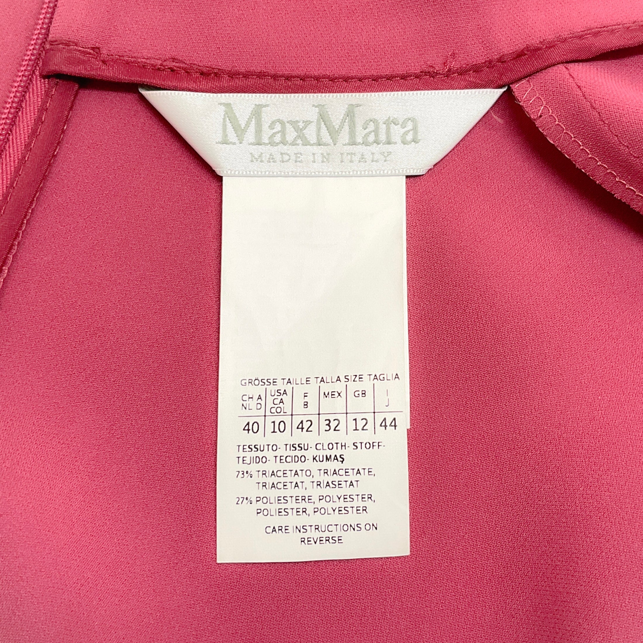 Max Mara Raspberry Ruffle Front Dress