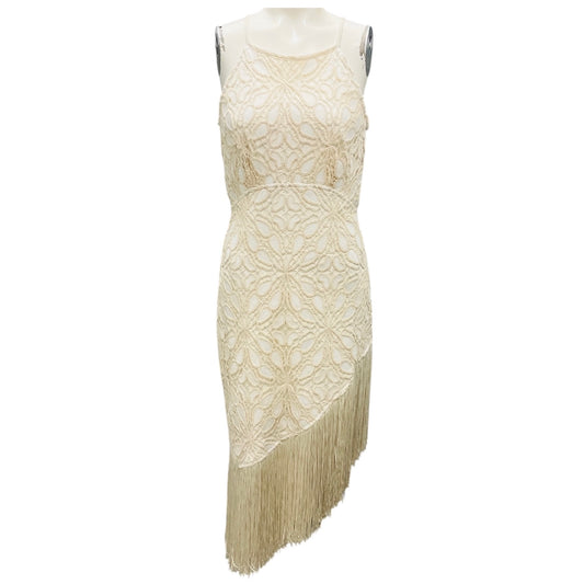 JBQ Natural Crochet Fringe Hem Natalie Dress