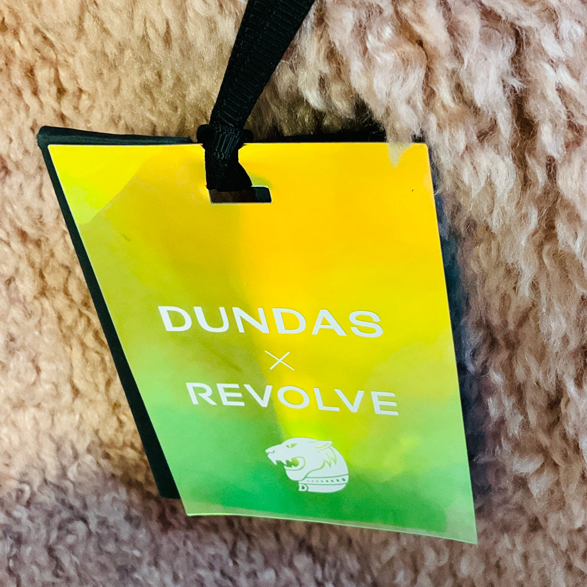 Dundas x Revolve Blush Pink Stevie Faux Fur Teddy Coat