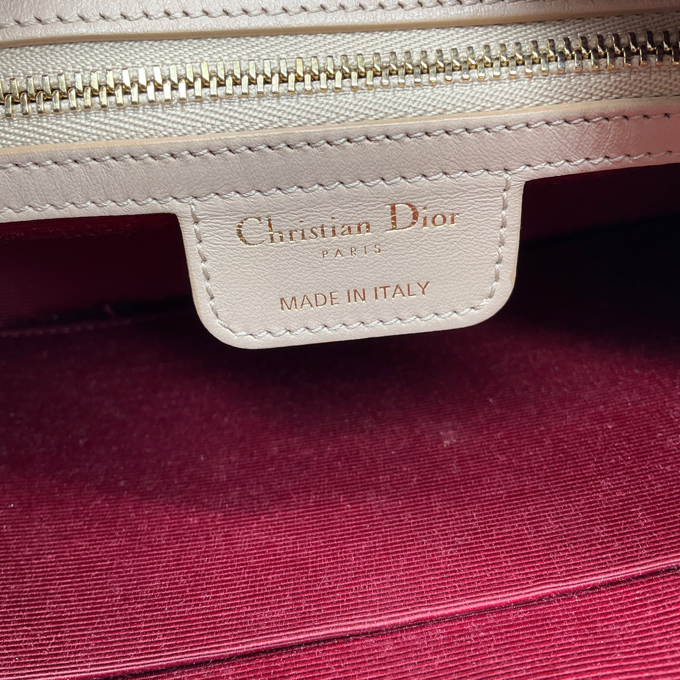 Christian Dior Beige Cannage Leather Flap Camera Bag