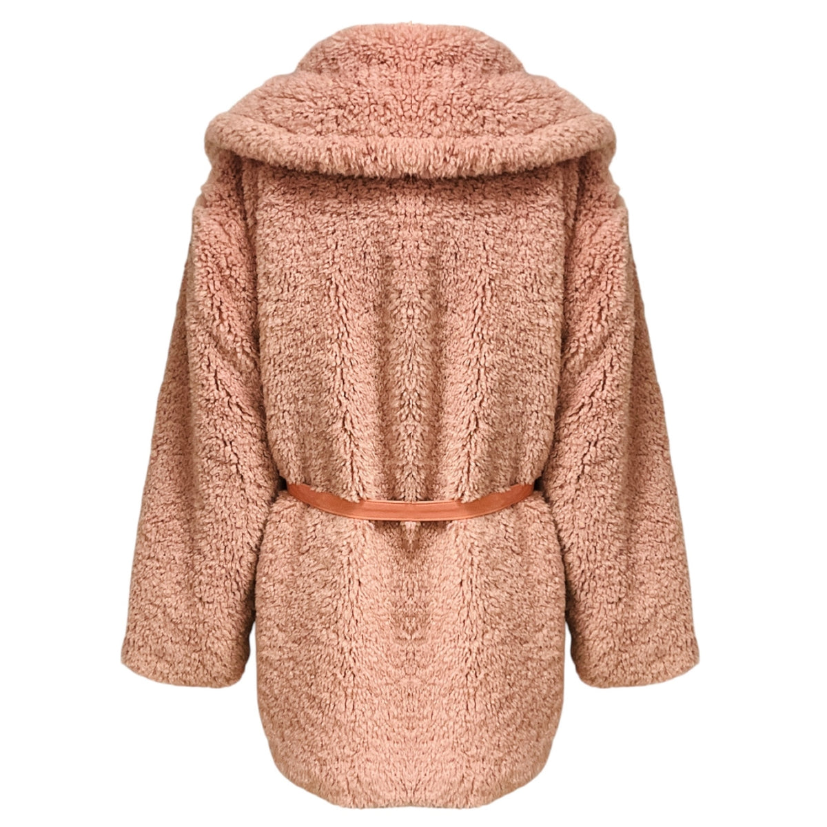 Dundas x Revolve Blush Pink Stevie Faux Fur Teddy Coat
