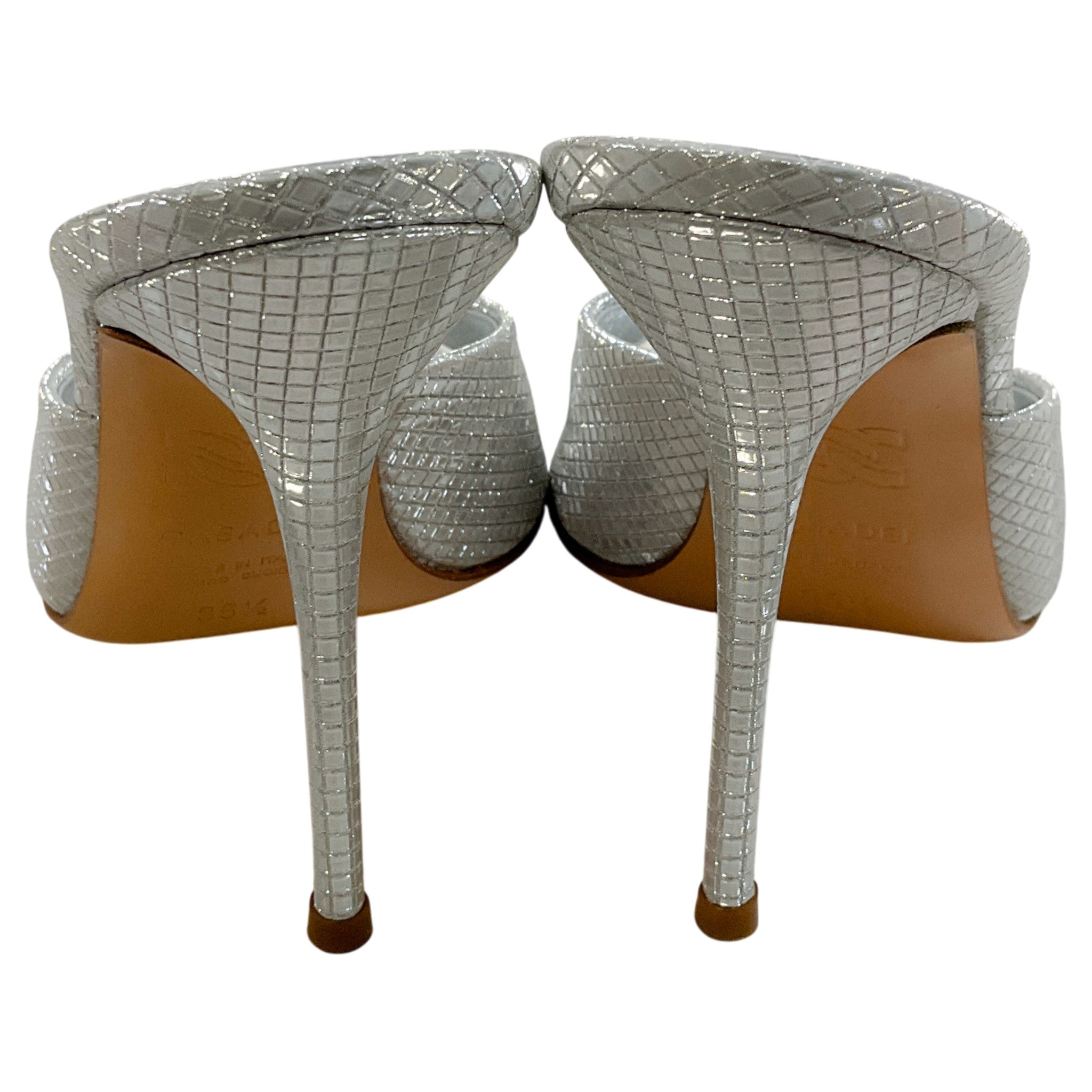 Casadei Silver Embossed Scarlet Diadema Sandals