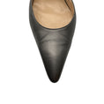 Load image into Gallery viewer, Manolo Blahnik Pewter Metallic Leather Pointed Toe Classic Slingback Pumps
