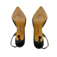 Load image into Gallery viewer, Manolo Blahnik Pewter Metallic Leather Pointed Toe Classic Slingback Pumps
