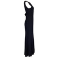 Load image into Gallery viewer, Yves Saint Laurent Rive Gauche Vintage Black Bow Back Mesh Detail Sleeveless Crepe Gown / Formal Dress
