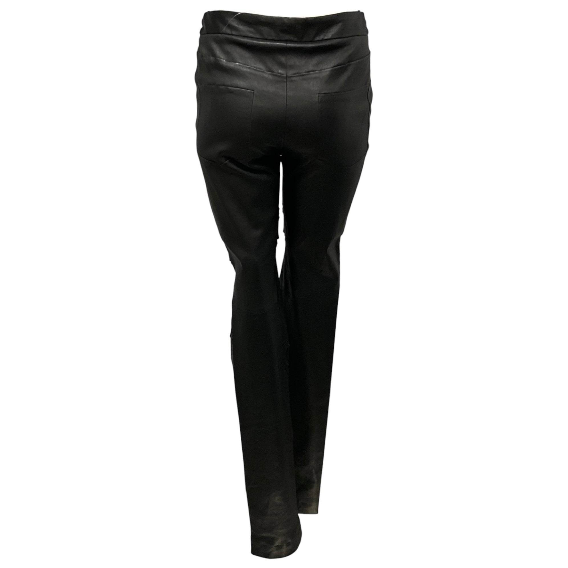 Chanel Black Fall Winter 2010 Camellia Stretch Lambskin Leather Pants
