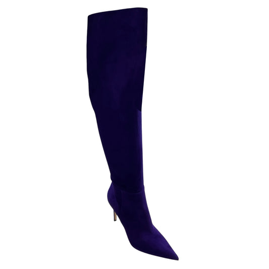 Gianvito Rossi Purple Suede Tall Over the Knee Boots