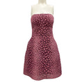 Load image into Gallery viewer, Monique Lhuillier Burgundy / Pink Metallic Glitter Detail Strapless Mini Dress
